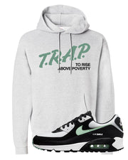 Black Mint 90s Hoodie | Trap To Rise Above Poverty, Ash
