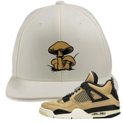 Jordan 4 WMNS Mushroom Sneaker Matching White Eat Me Snapback Hat