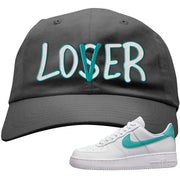 Washed Teal Low 1s Dad Hat | Lover, Dark Gray