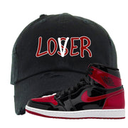 Patent Bred 1s Distressed Dad Hat | Lover, Black