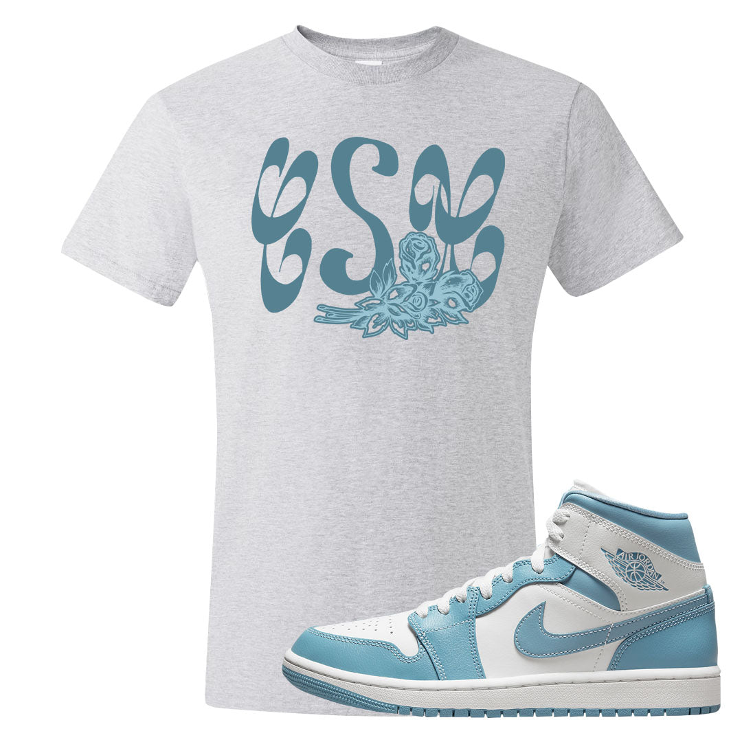 University Blue Mid 1s T Shirt | Certified Sneakerhead, Ash