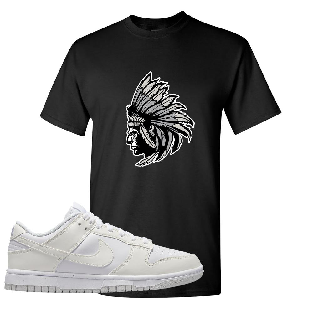 Move To Zero White Low Dunks T Shirt | Indian Chief, Black