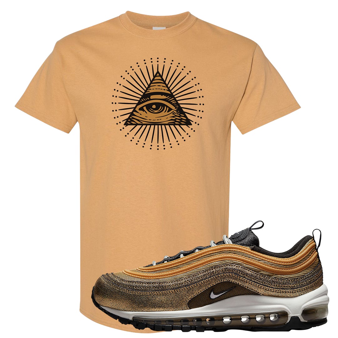 Golden Gals 97s T Shirt | All Seeing Eye, Old Gold