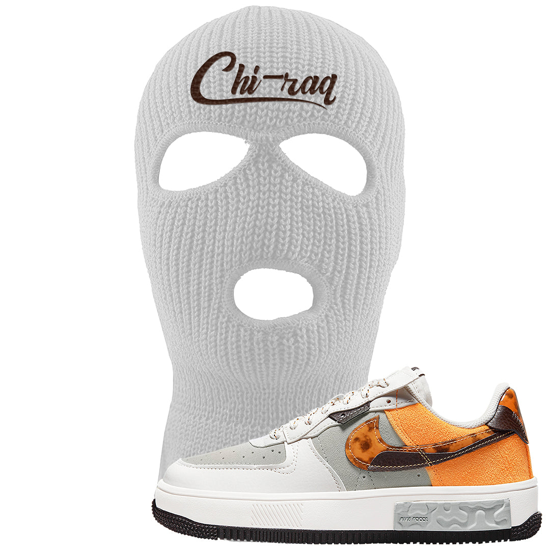 Tortoise Shell AF 1s Ski Mask | Chiraq, White