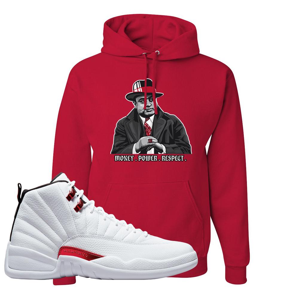 Twist White Red 12s Hoodie | Capone Illustration, Red