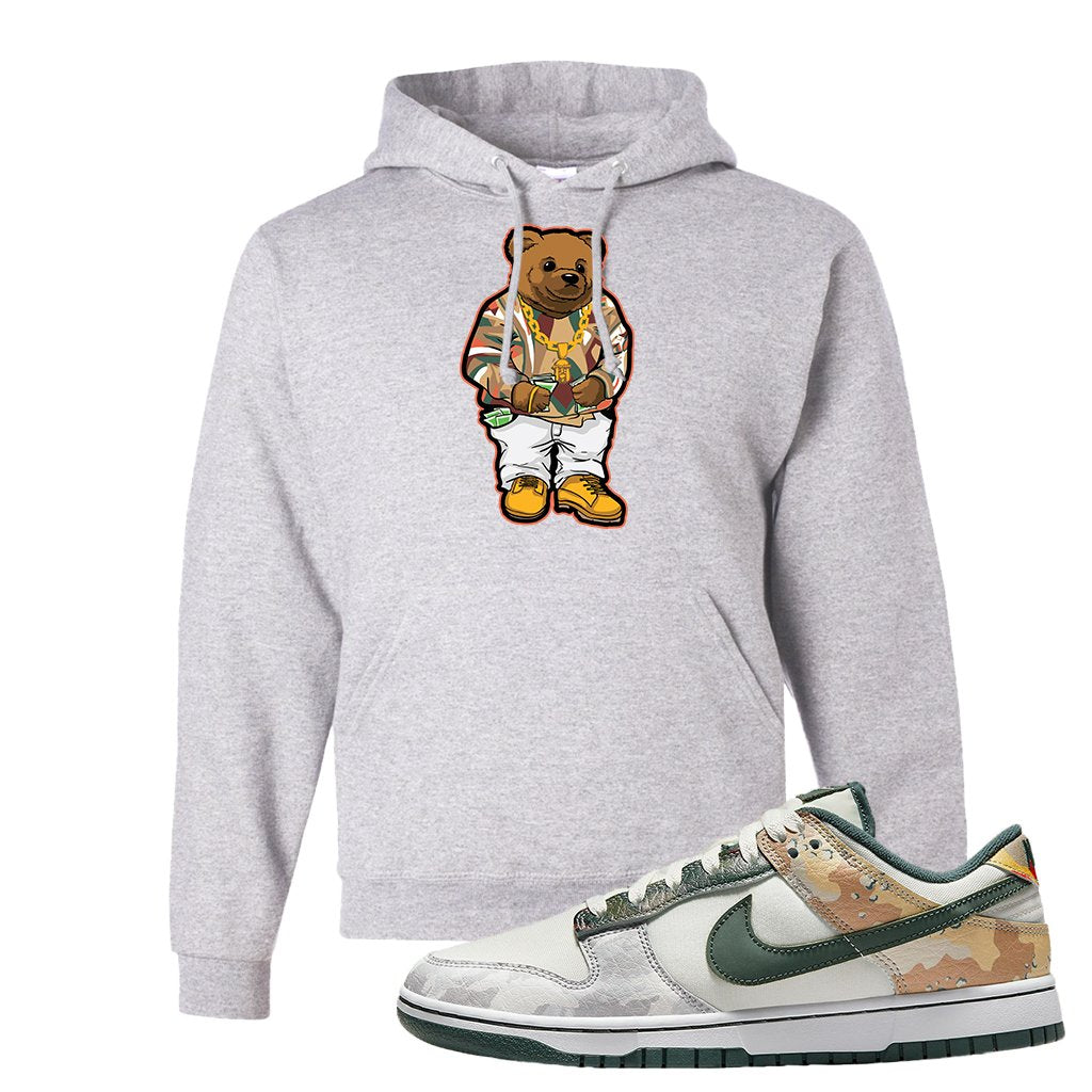 Camo Low Dunks Hoodie | Sweater Bear, Ash