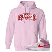 Valentine's Day Mid 1s Hoodie | Blessed Arch, Light Pink