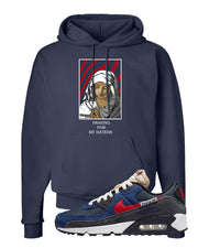 AMRC 90s Hoodie | God Told Me, Navy Blue