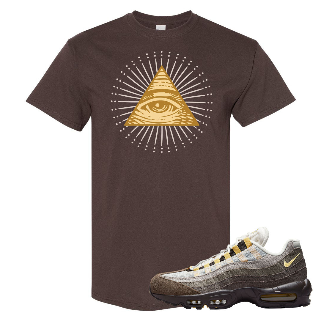 Ironstone Hemp 95s T Shirt | All Seeing Eye, Chocolate