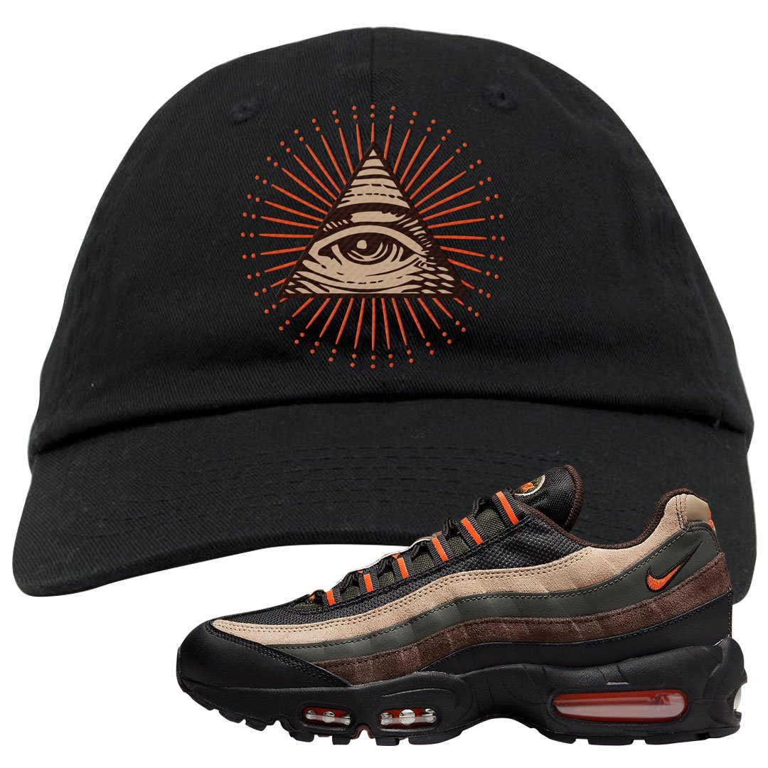 Dark Army Orange Blaze 95s Dad Hat | All Seeing Eye, Black