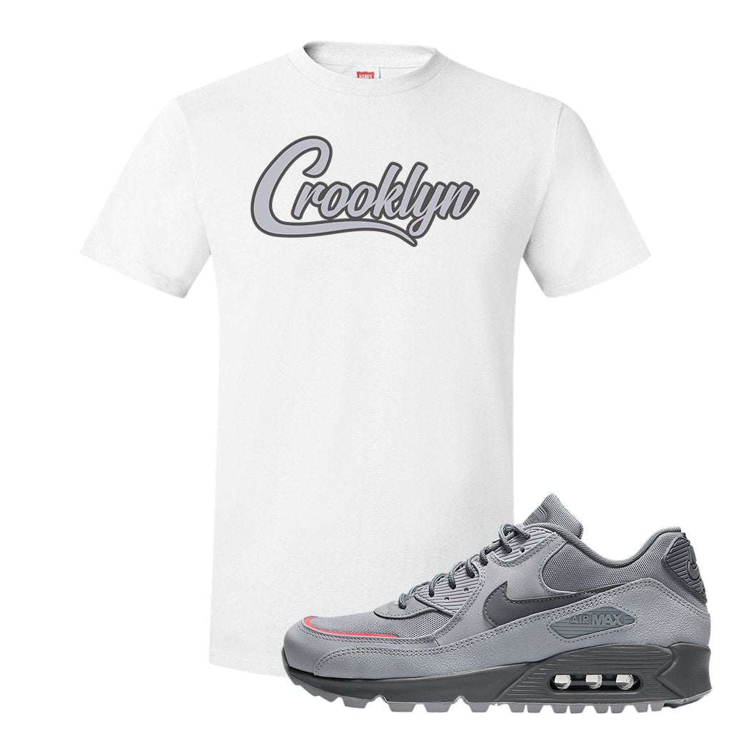 Wolf Grey Surplus 90s T Shirt | Crooklyn, White