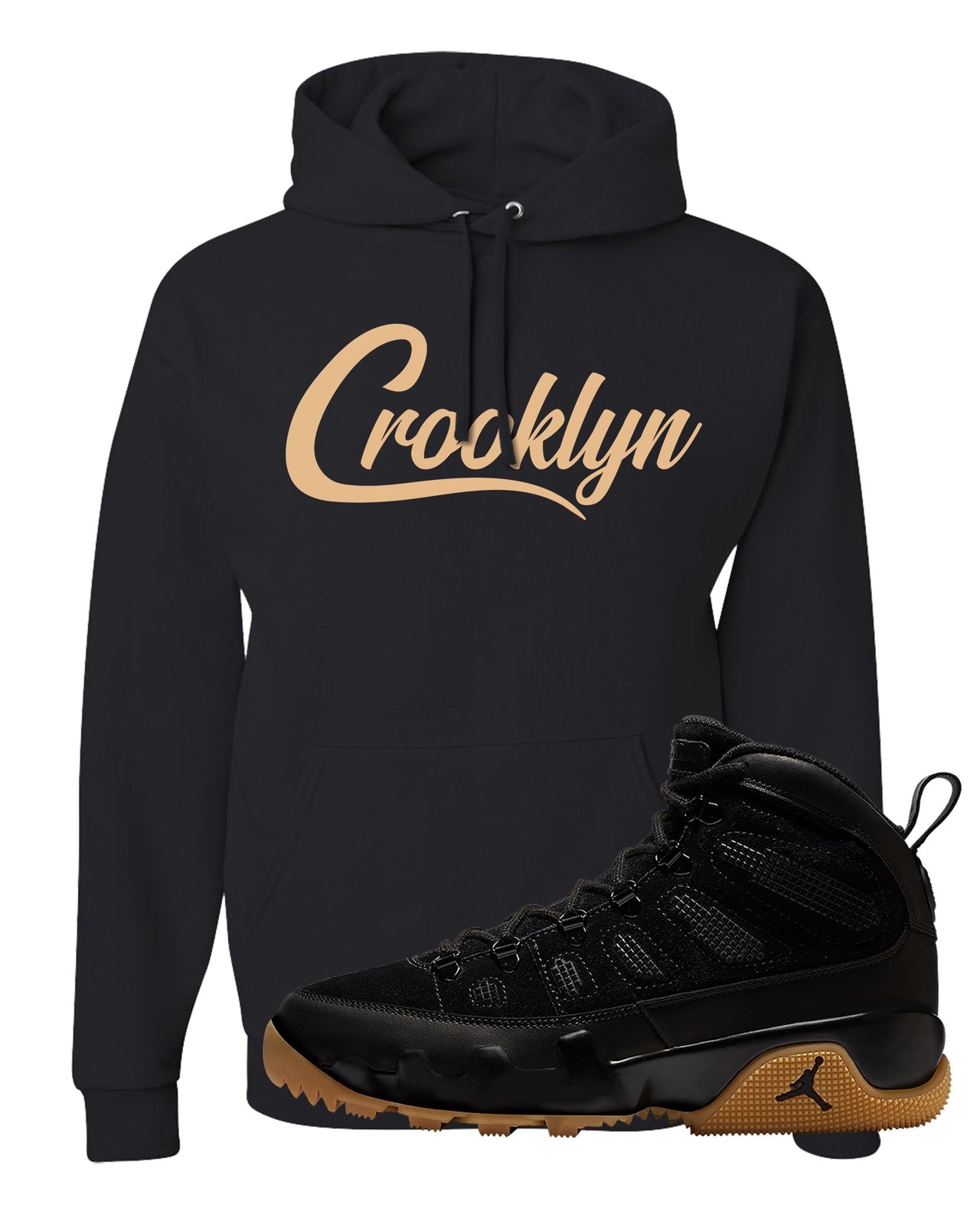 NRG Black Gum Boot 9s Hoodie | Crooklyn, Black