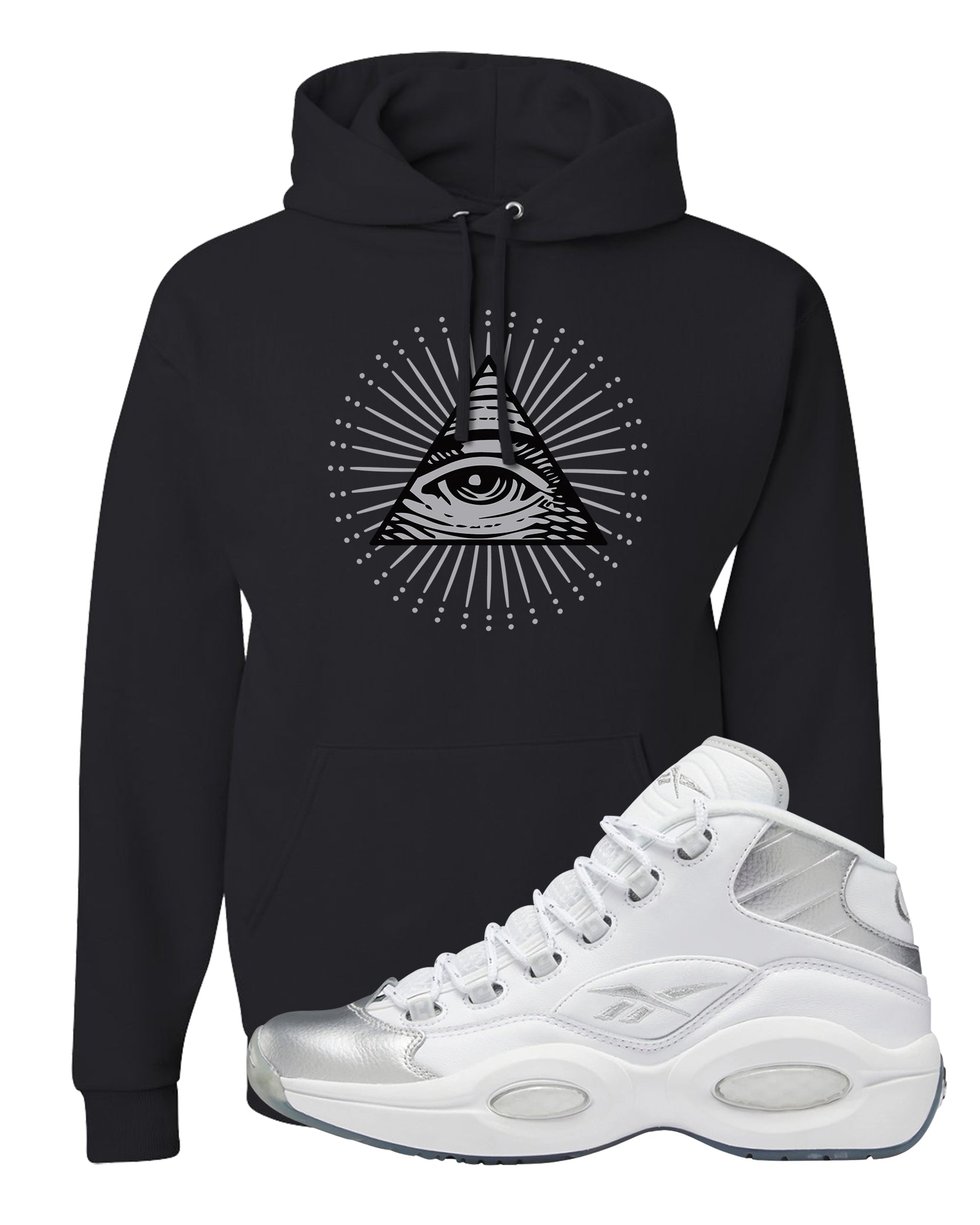 25th Anniversary Mid Questions Hoodie | All Seeing Eye, Black