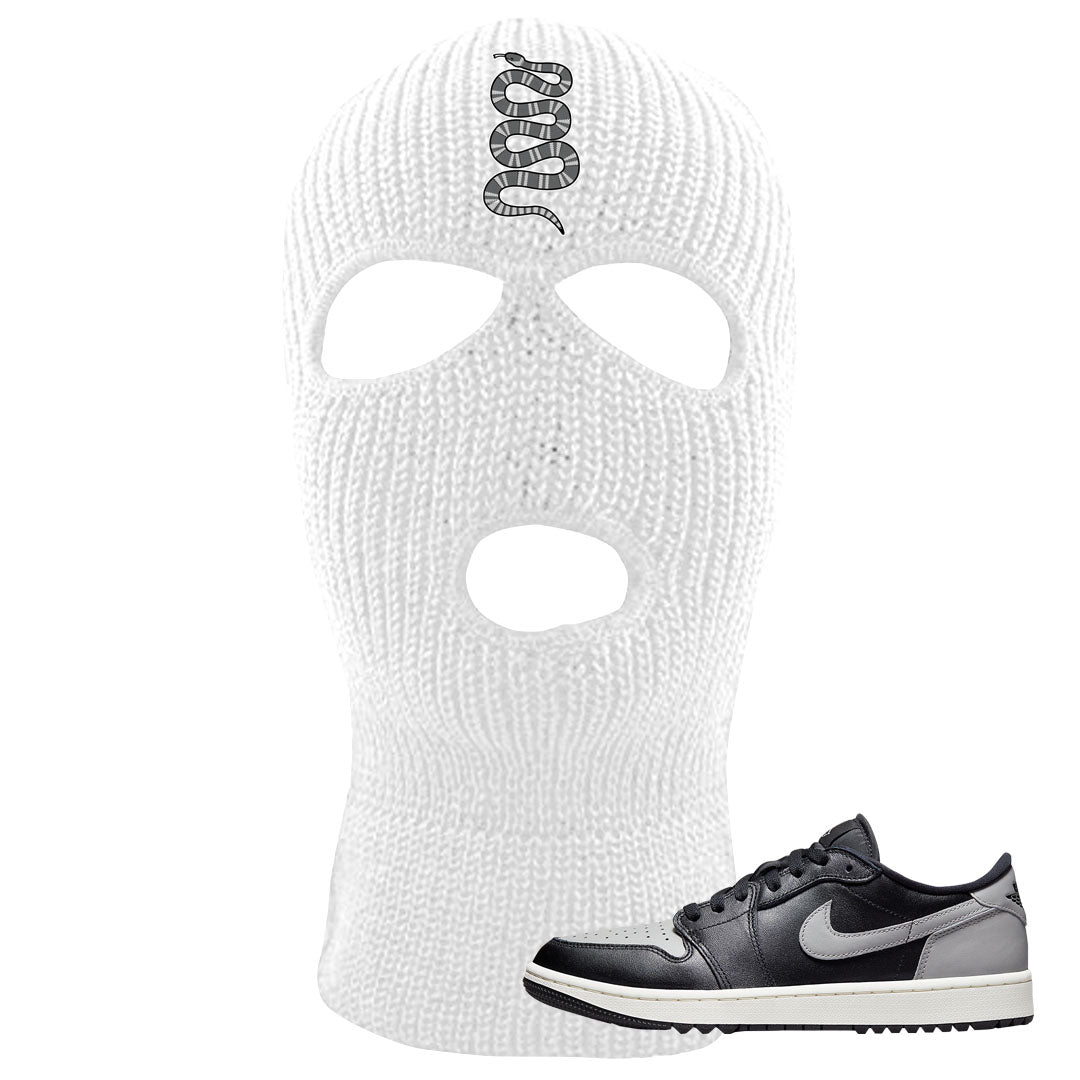 Shadow Golf Low 1s Ski Mask | Coiled Snake, White