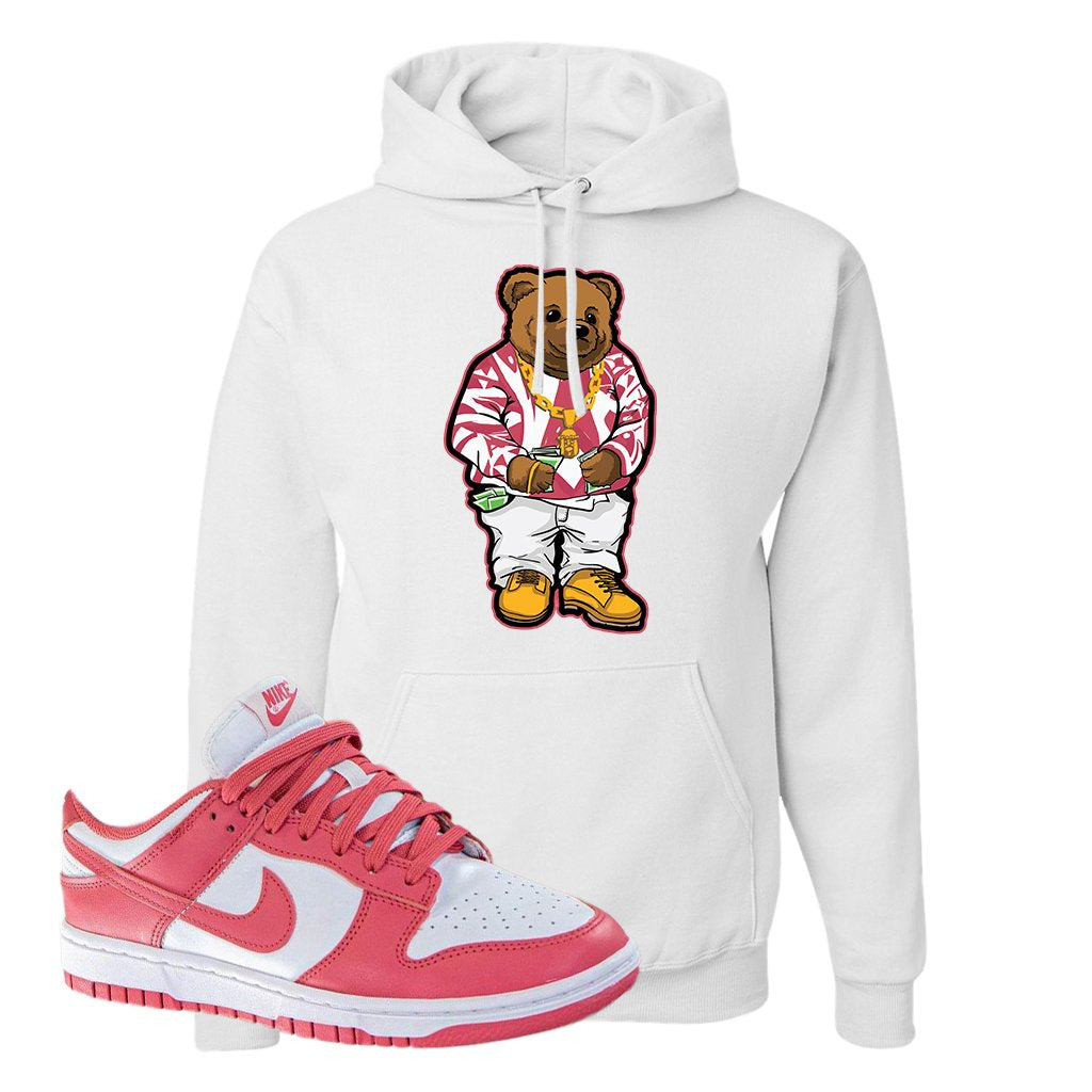 Archeo Pink Low Dunks Hoodie | Sweater Bear, White
