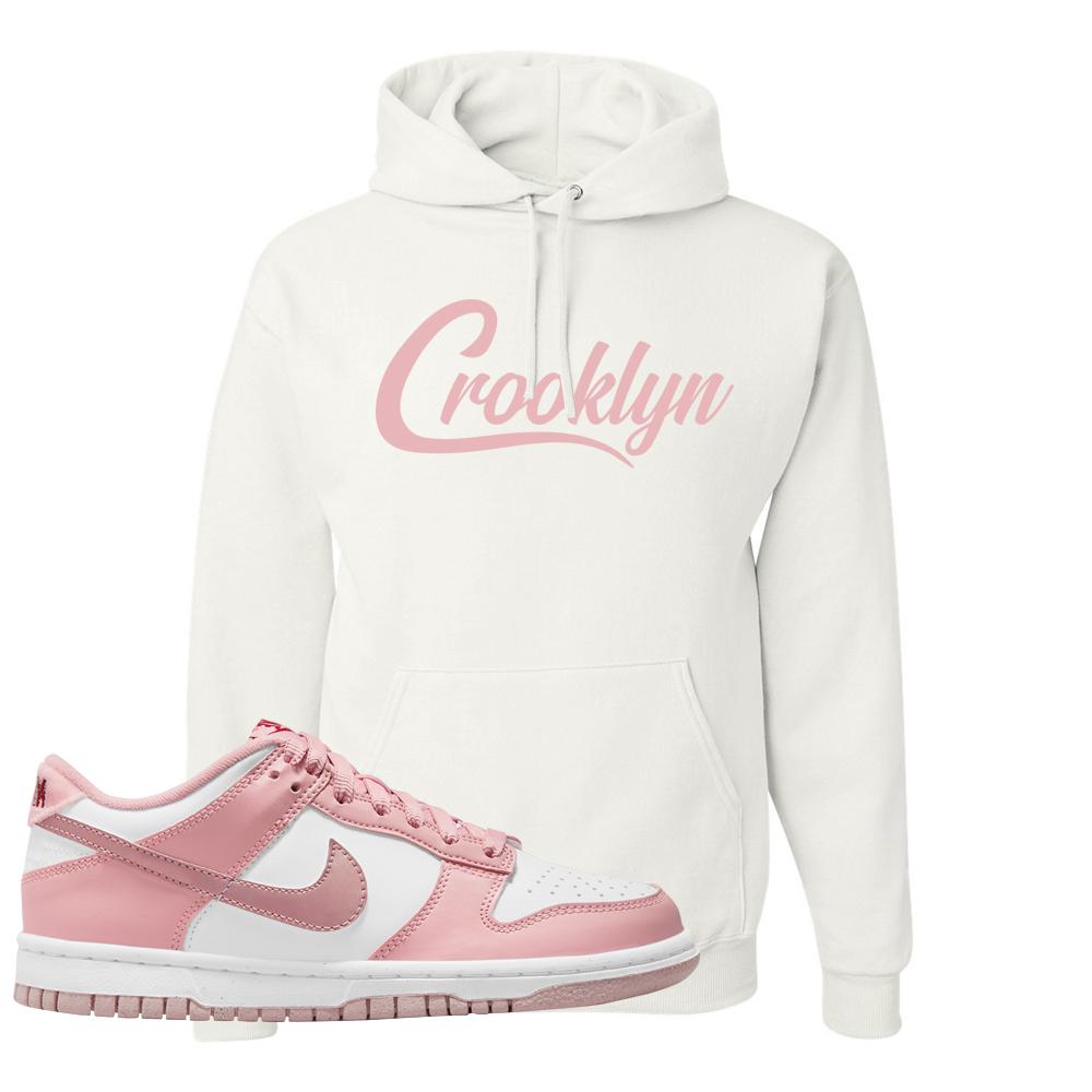 Pink Velvet Low Dunks Hoodie | Crooklyn, White