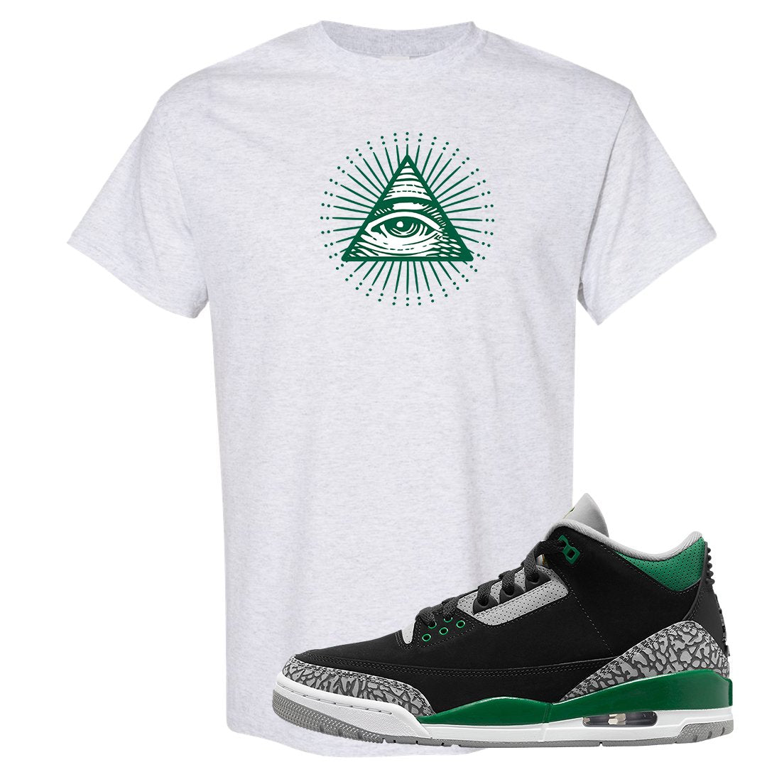Pine Green 3s T Shirt | All Seeing Eye, Ash