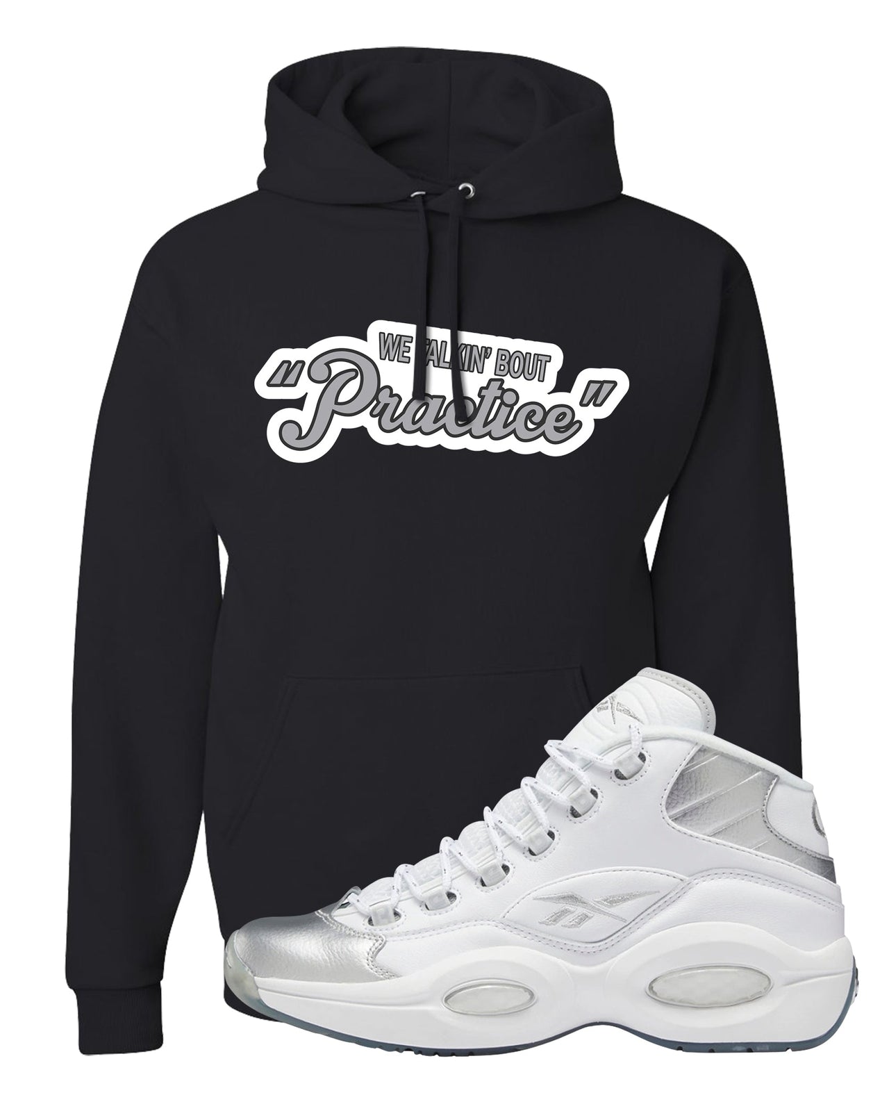 25th Anniversary Mid Questions Hoodie | Talkin' Bout Practice, Black