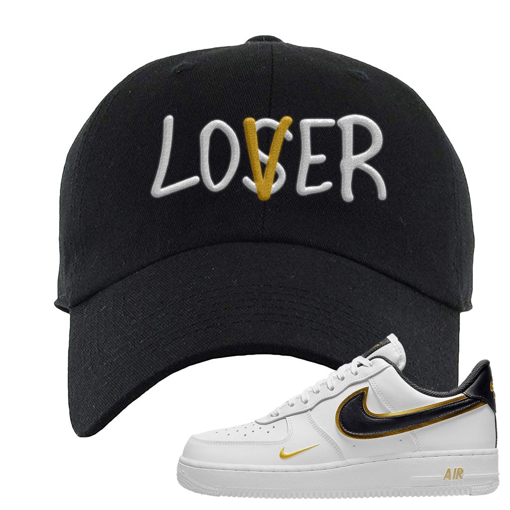 Air Force 1 Low White Gold Dad Hat | Lover, Black