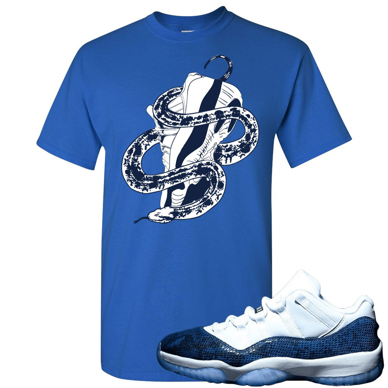 Snakeskin Low Blue 11s T Shirt | Snake Around Shoes, Royal Blue