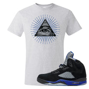 Racer Blue 5s T Shirt | All Seeing Eye, Ash