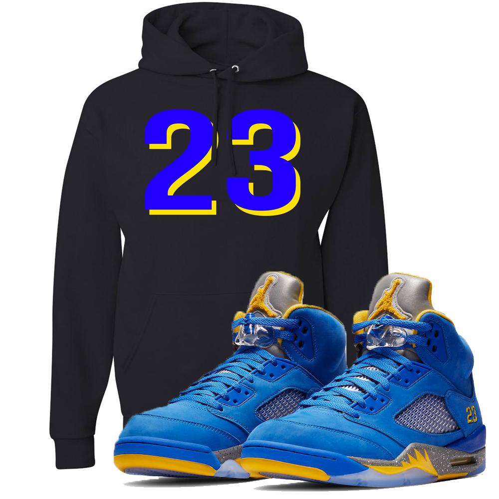 This black and blue hoodie will match great with your Jordan 5 Alternate Laney JSP shoes