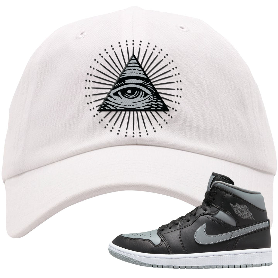 Alternate Shadow Mid 1s Dad Hat | All Seeing Eye, White