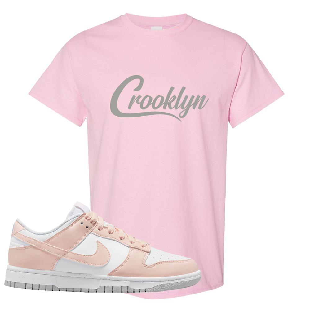 Move To Zero Pink Low Dunks T Shirt | Crooklyn, Light Pink