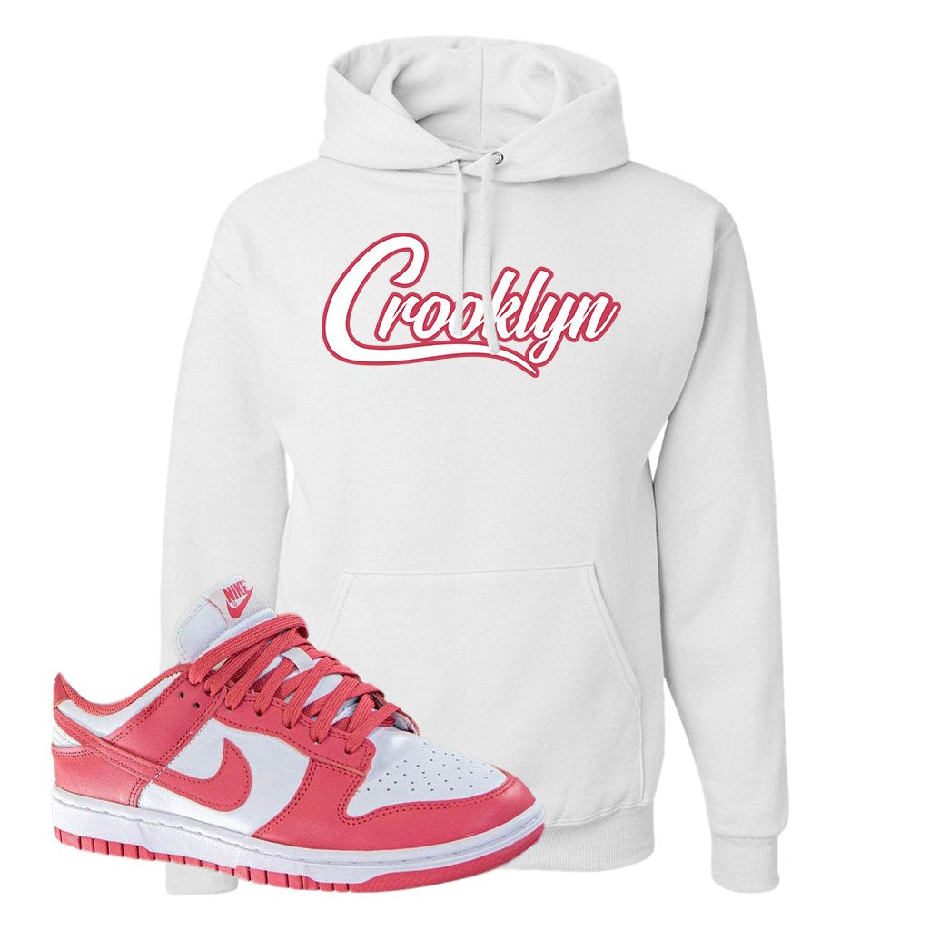 Archeo Pink Low Dunks Hoodie | Crooklyn, White