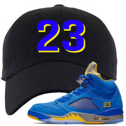 This black and blue dad hat will match great with your Jordan 5 Alternate Laney JSP shoes