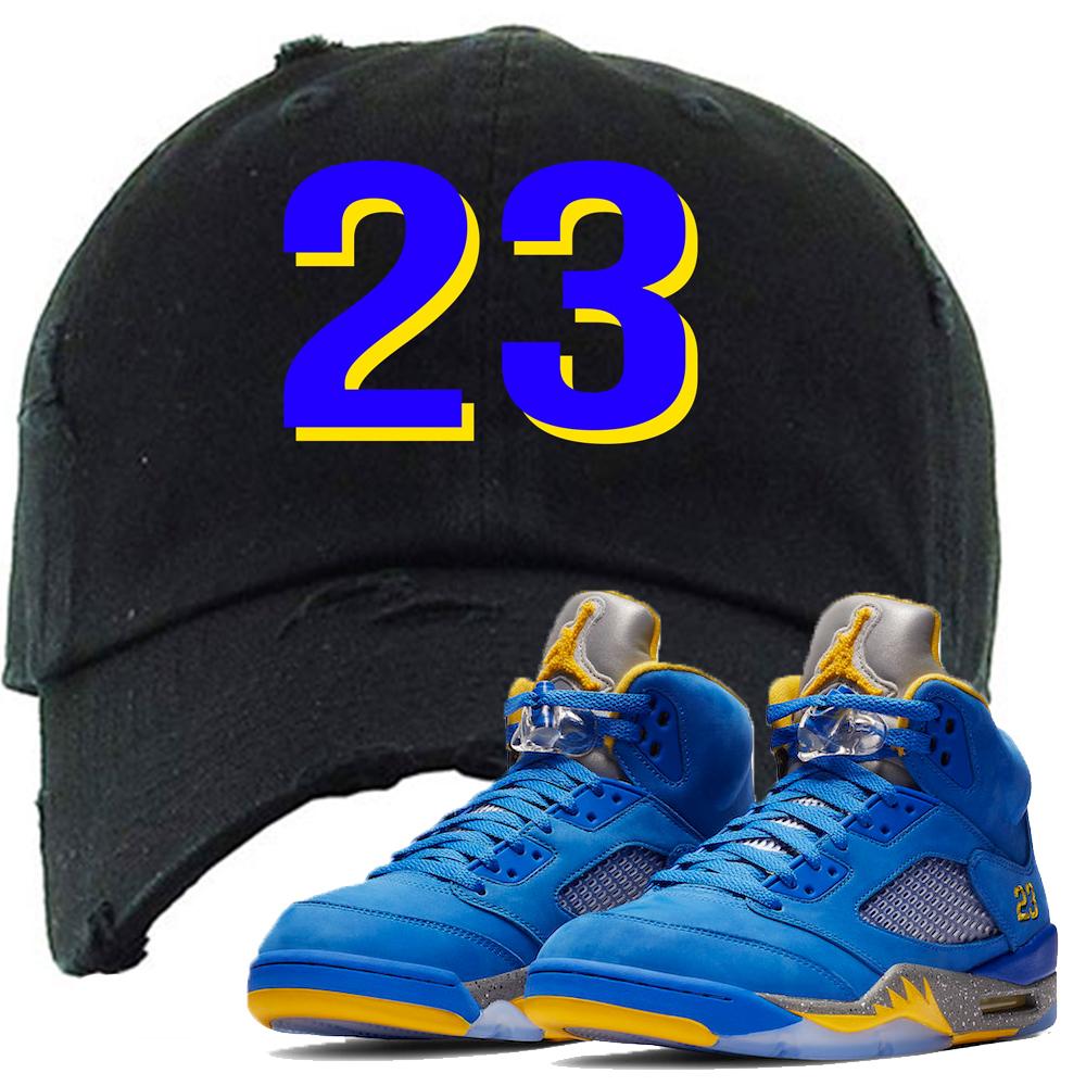 This black and blue dad hat will match great with your Jordan 5 Alternate Laney JSP shoes