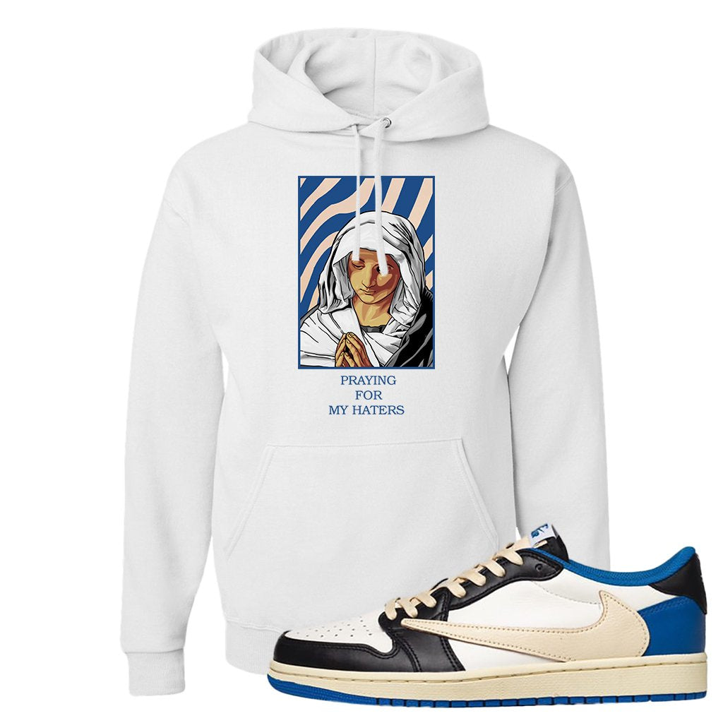 Sail Black Military Blue Shy Pink Low 1s Hoodie | God Told Me, White