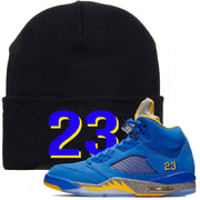 This black and blue beanie will match great with your Jordan 5 Alternate Laney JSP shoes
