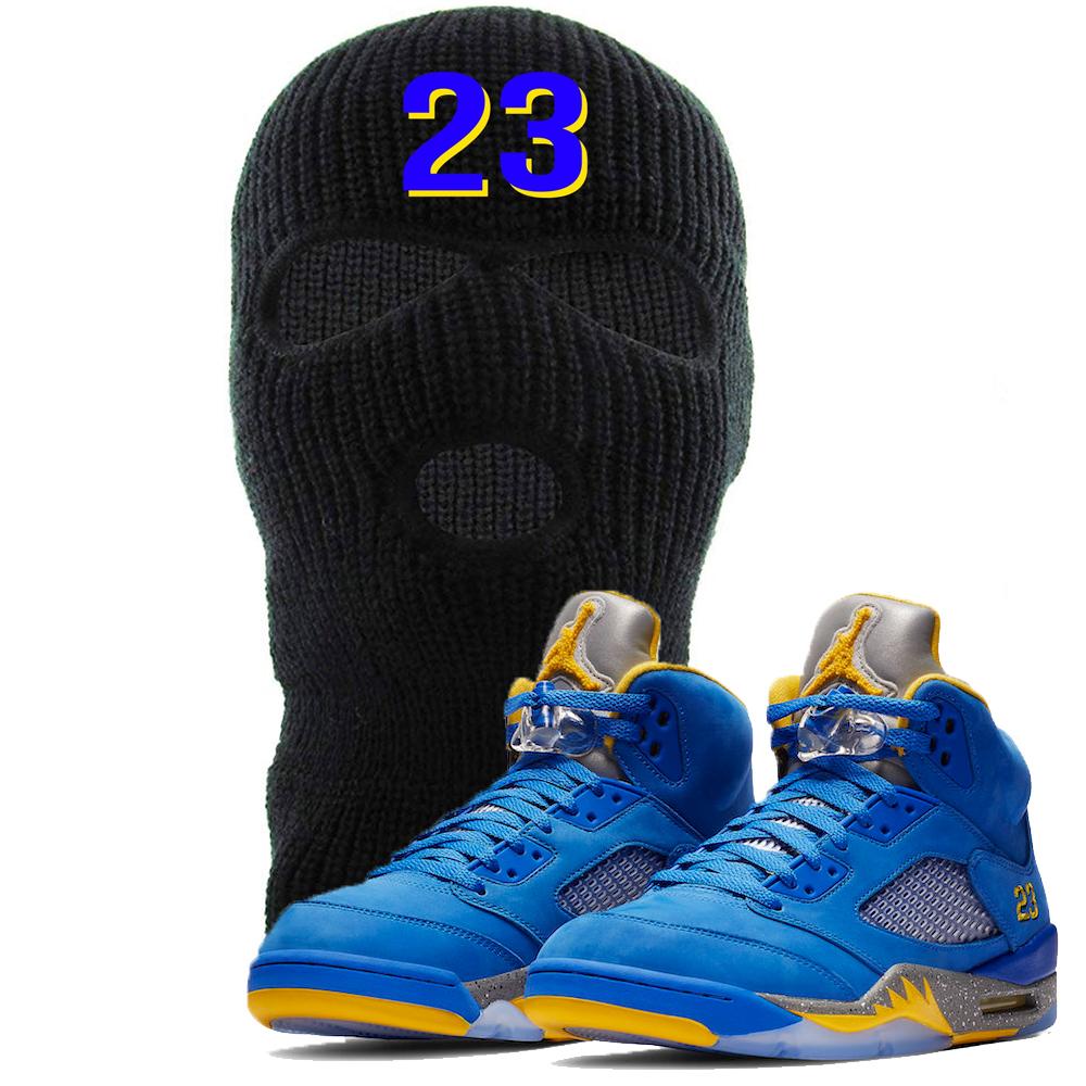 This black and blue ski mask will match great with your Jordan 5 Alternate Laney JSP shoes