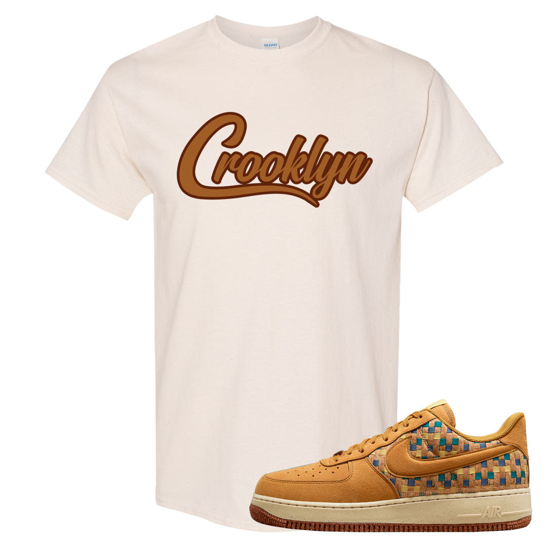 Woven Cork Low AF 1s T Shirt | Crooklyn, Natural