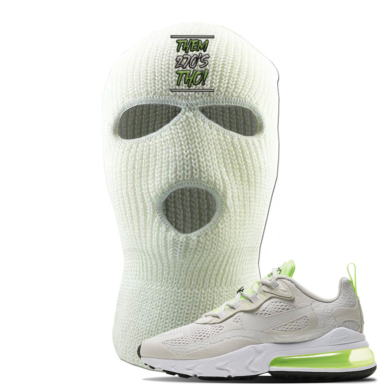 Ghost Green React 270s Ski Mask | Them 270's Tho, White