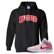 Valentine's Day Mid 1s Hoodie | Blessed Arch, Black