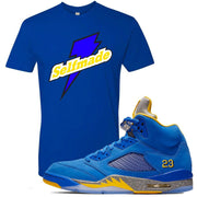 This blue and yellow t-shirt will match great with your Jordan 5 Alternate Laney JSP shoes
