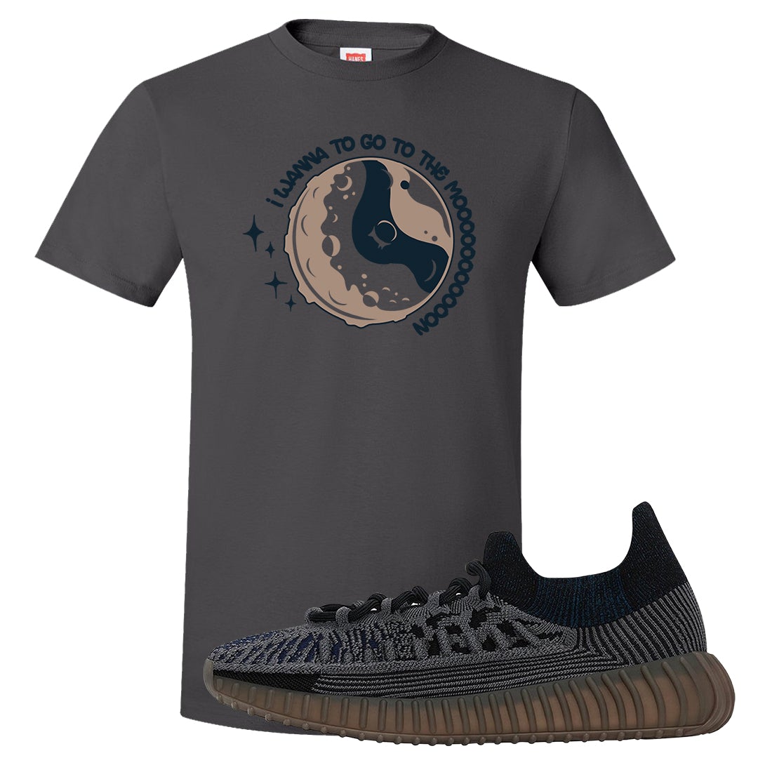 Slate Blue CMPCT v2 350s T Shirt | I Wanna To Go To The Moon, Smoke Grey