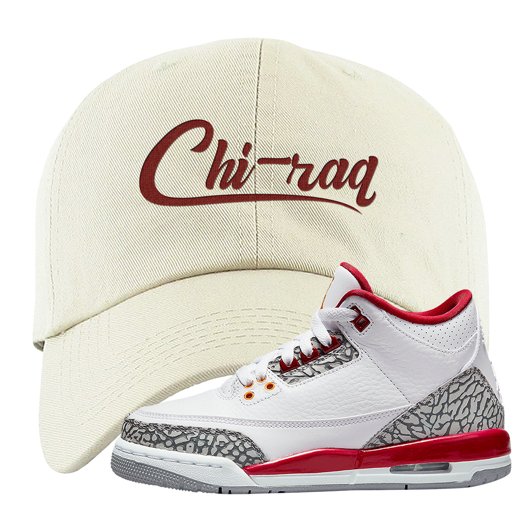 Cardinal Red 3s Dad Hat | Chiraq, White