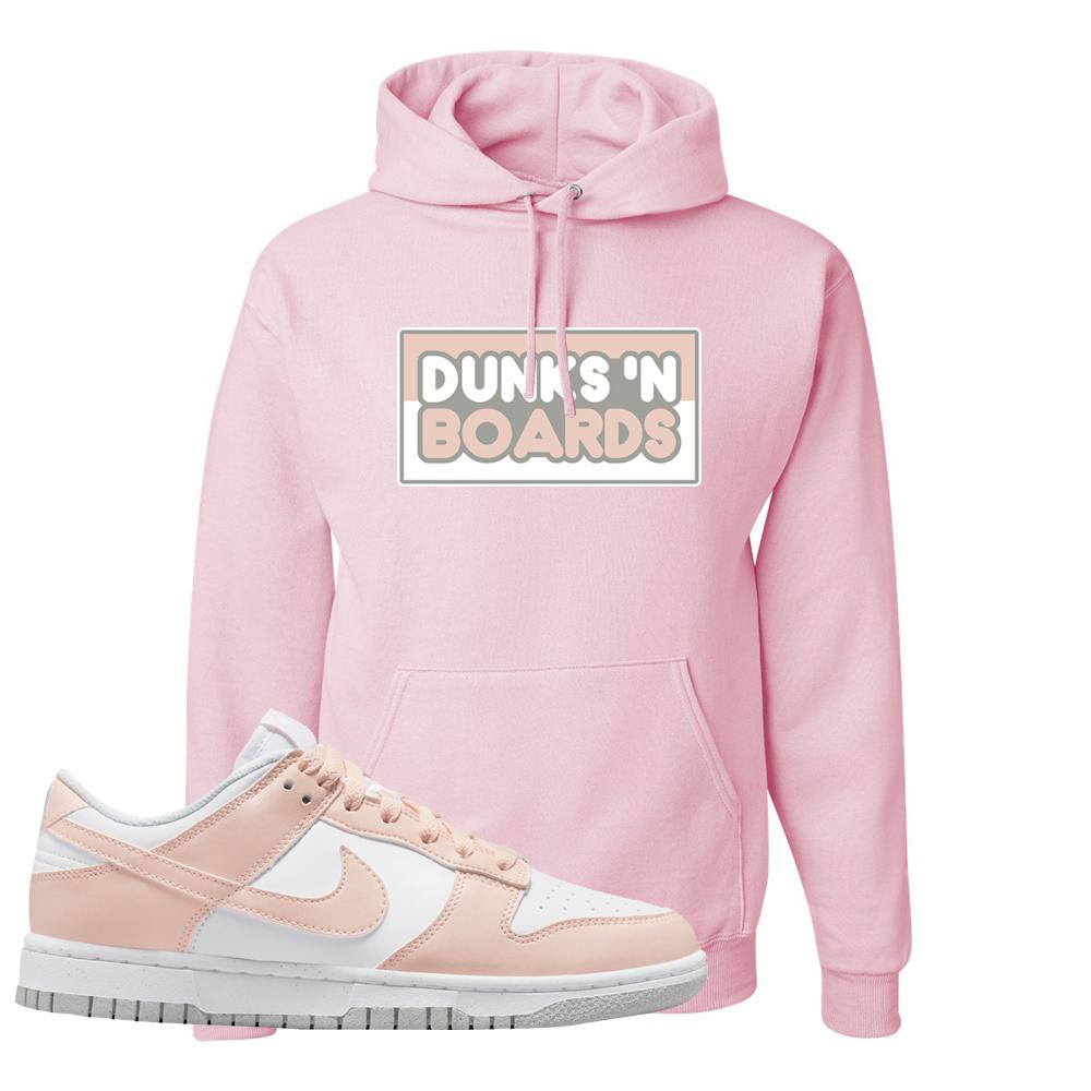 Move To Zero Pink Low Dunks Hoodie | Dunks N Boards, Light Pink