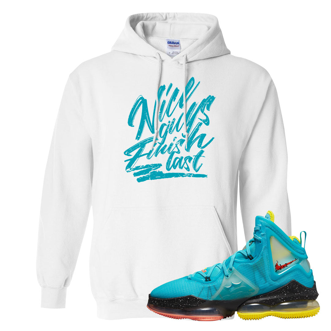 South Beach Christmas Bron 19s Hoodie | Nice Guys Finish Last, White