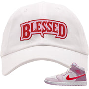 Valentine's Day Mid 1s Dad Hat | Blessed Arch, White