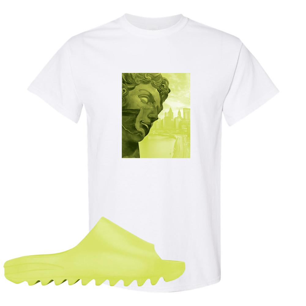 Glow Green Slides T Shirt | Miguel, White