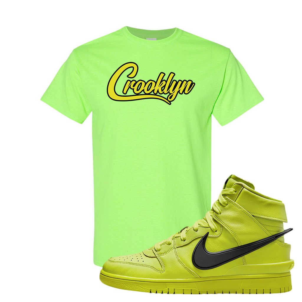 Atomic Green High Dunks T Shirt | Crooklyn, Safety Green