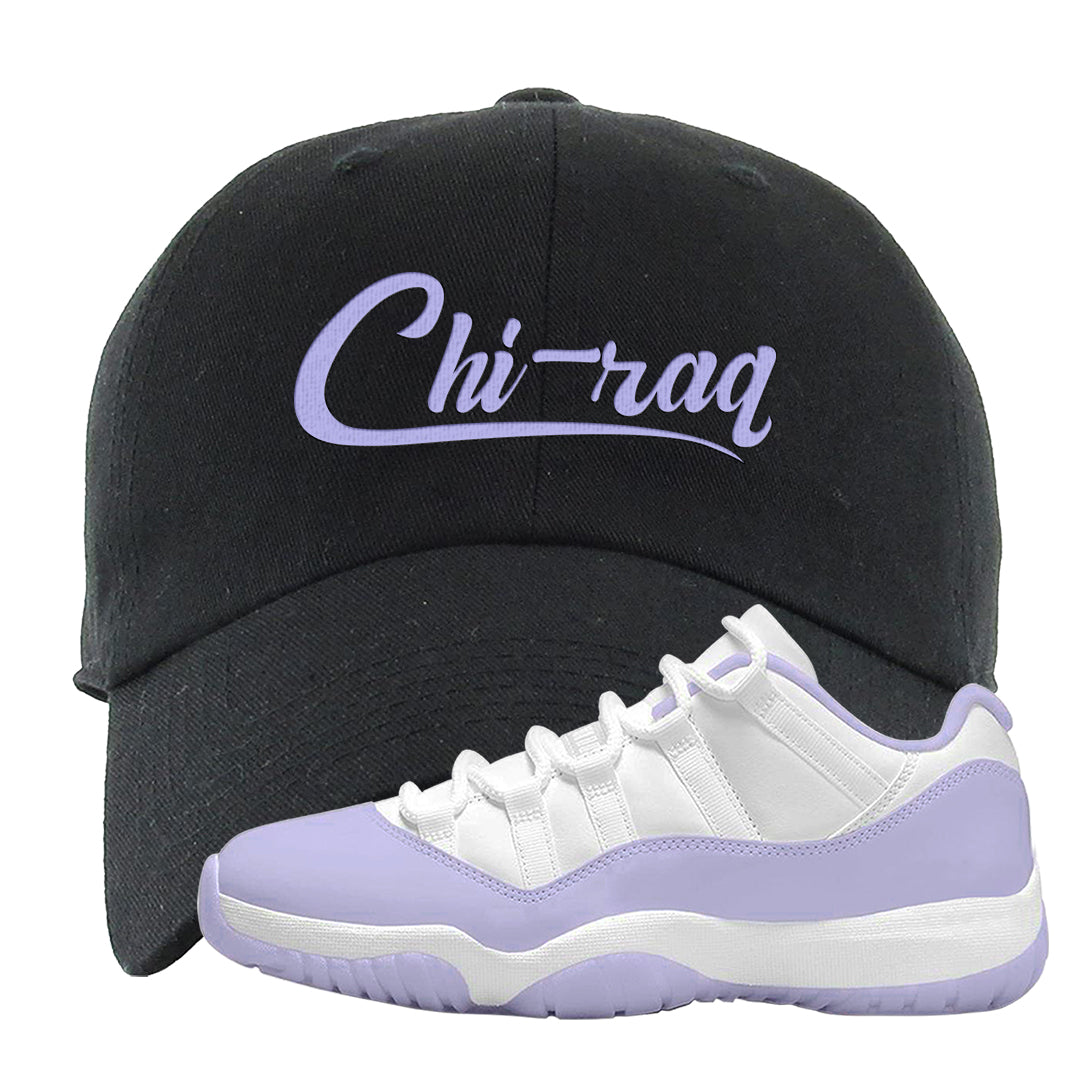 Pure Violet Low 11s Dad Hat | Chiraq, Black