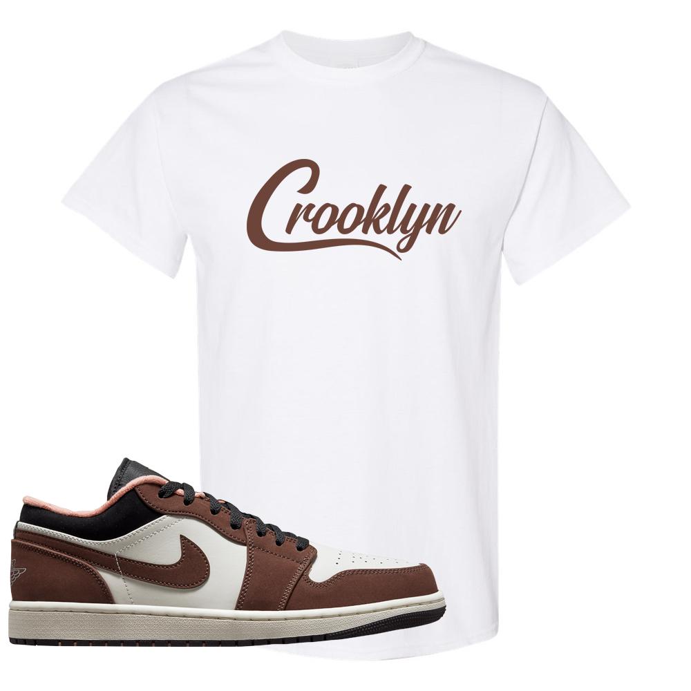 Mocha Low 1s T Shirt | Crooklyn, White