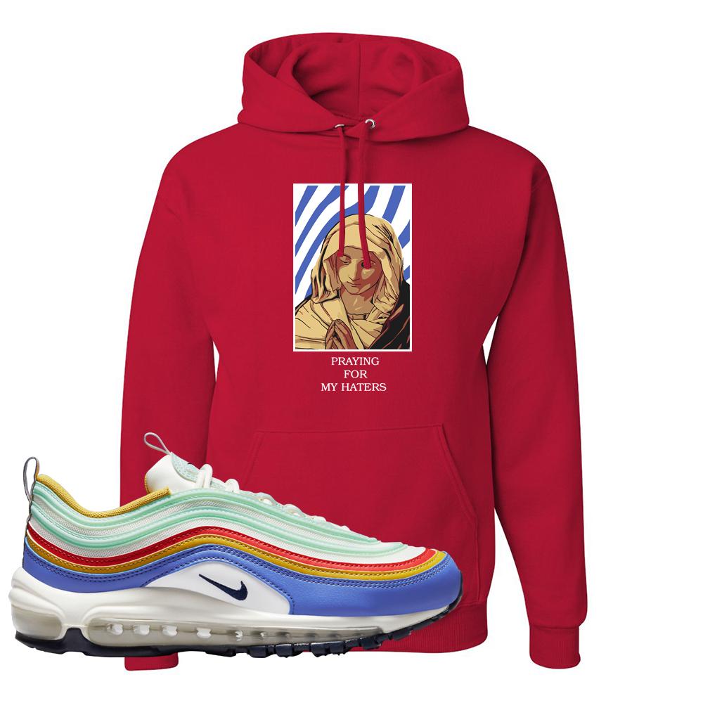 Multicolor 97s Hoodie | God Told Me, Red