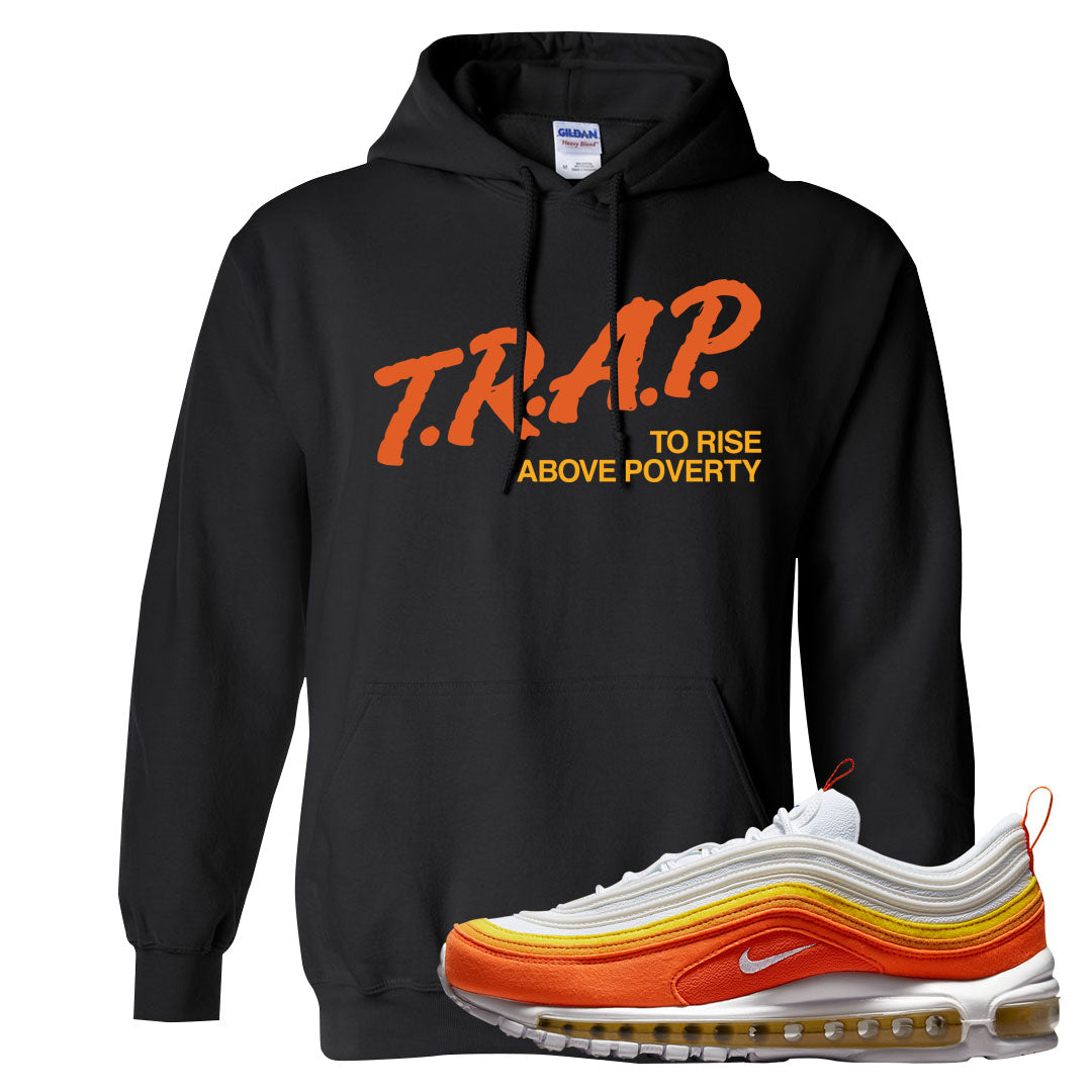Club Orange Yellow 97s Hoodie | Trap To Rise Above Poverty, Black