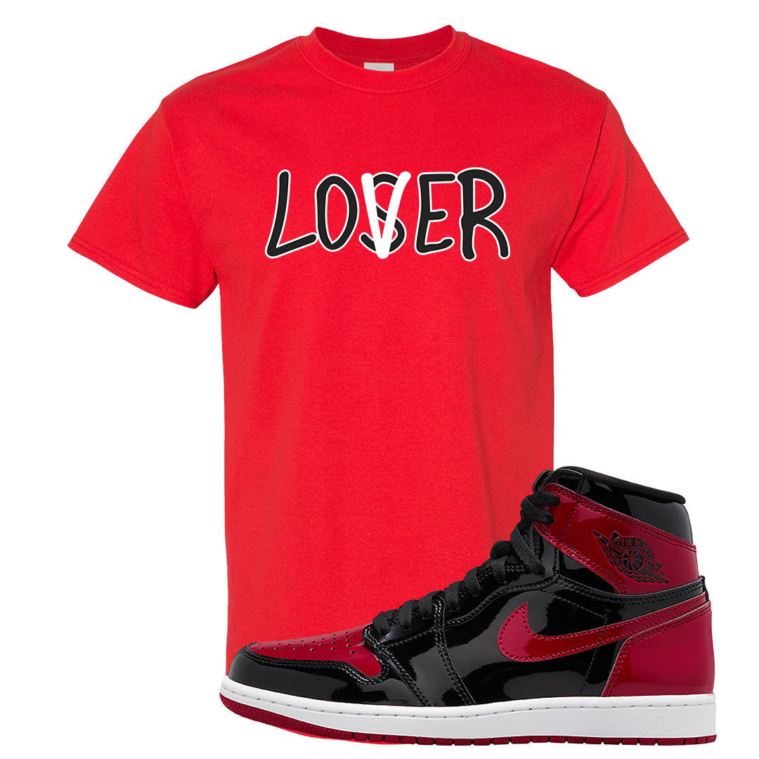 Patent Bred 1s T Shirt | Lover, Red